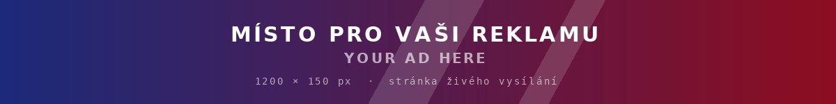 Ukázkový banner — 1200 × 150 px  ·  stránka živého vysílání